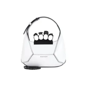   Alexander McQueen  Jewelled Mini Hobo Bag White  Schultertasche 