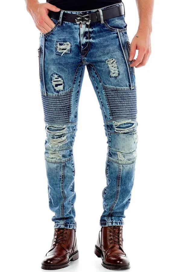 CD464 Herren bequeme Jeans im stylischen Destroyed-Look