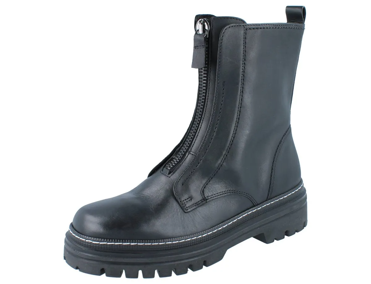 GABOR Stiefelette Biker Boots schwarz Glattleder