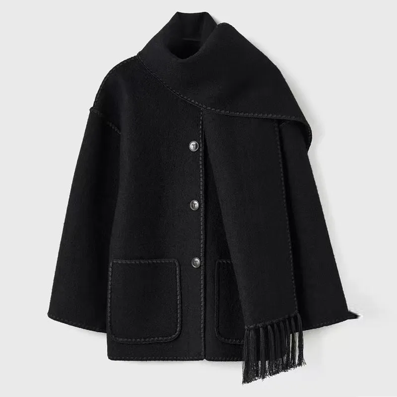 Heidi-Mode | Eleganter und raffinierter grauer Wollmantel für Damen