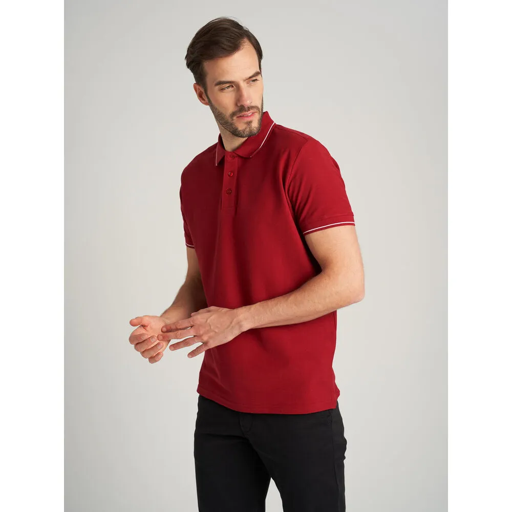 Herren Poloshirt Baumwolle Burgundy 16766