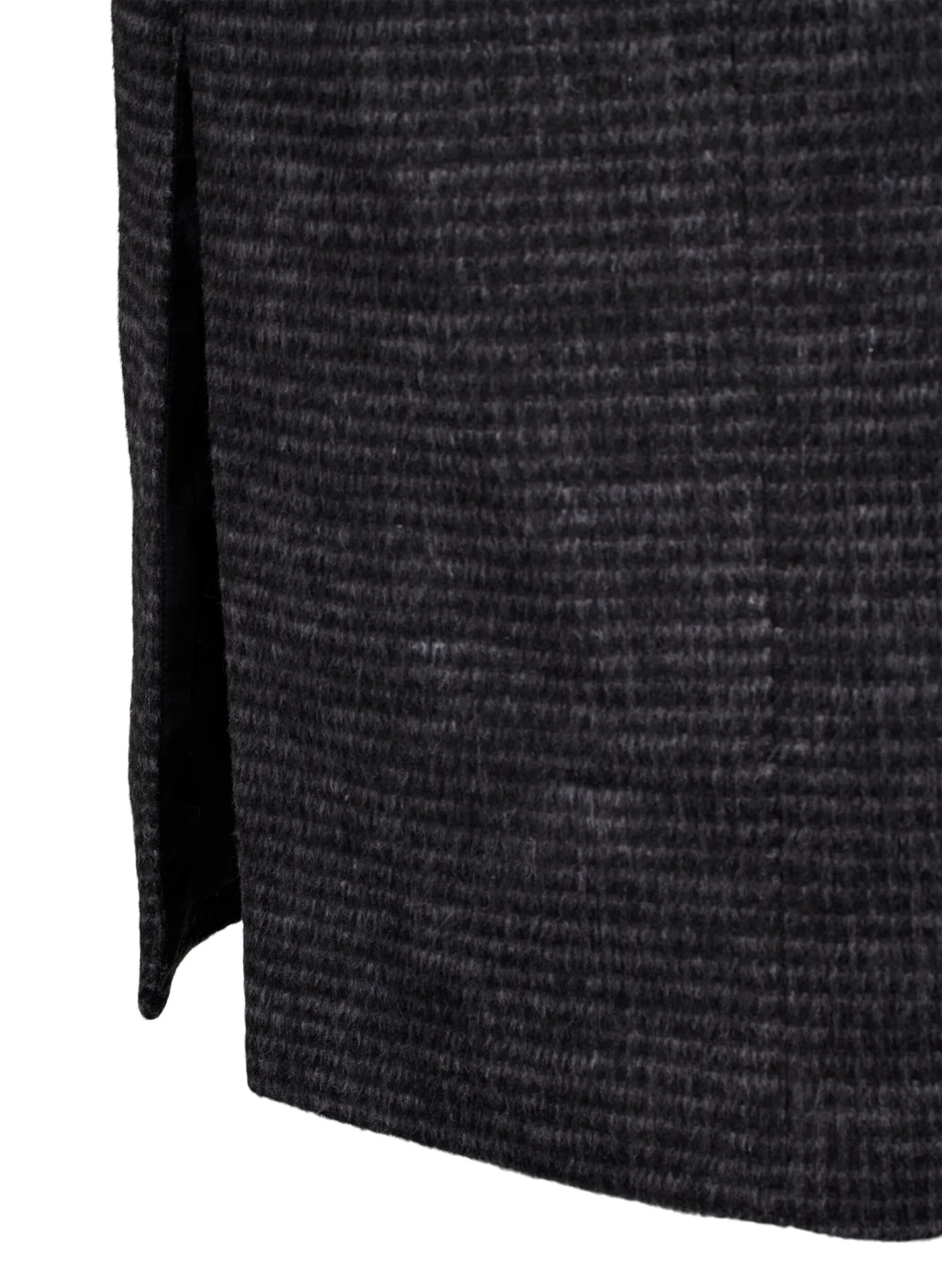 Karierter Wollmantel mit gebürstetem Finish