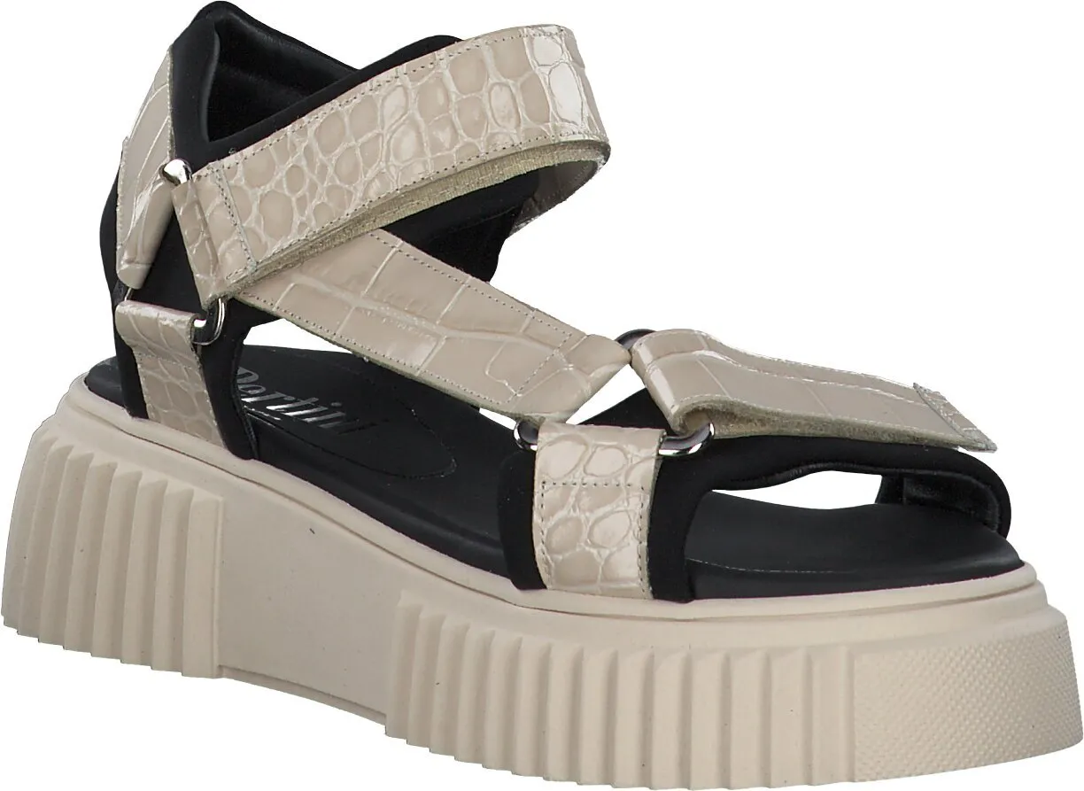 Klett-Sandalen für Damen aus Leder 183305976490 (Beige)