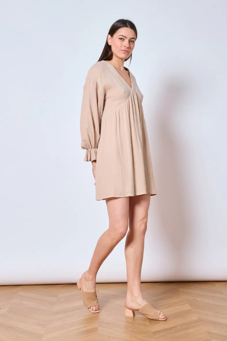 kurzes Kleid aus Baumwollgaze