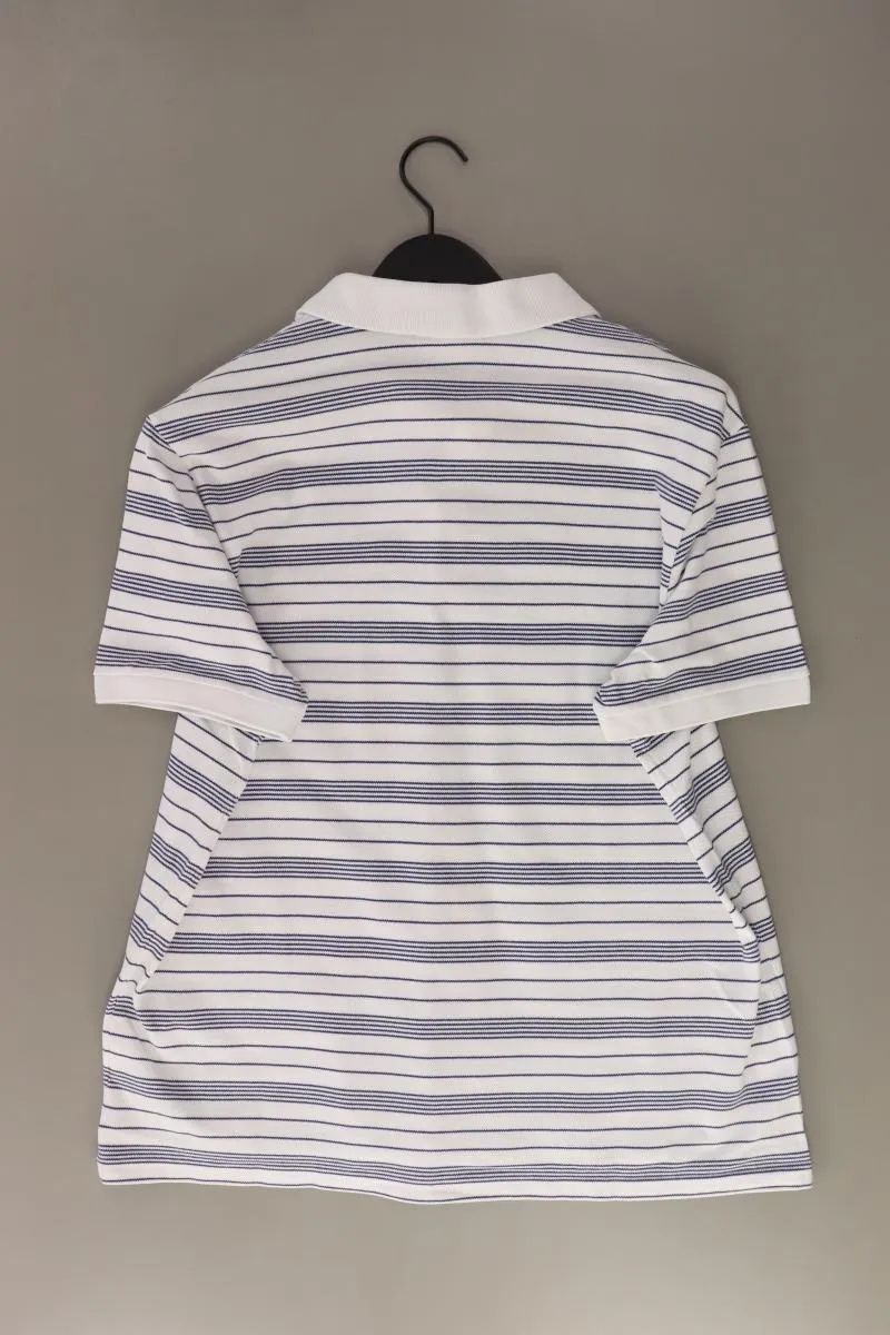 Lacoste Poloshirt für Herren Gr. XXL gestreift Kurzarm wei aus Baumwolle