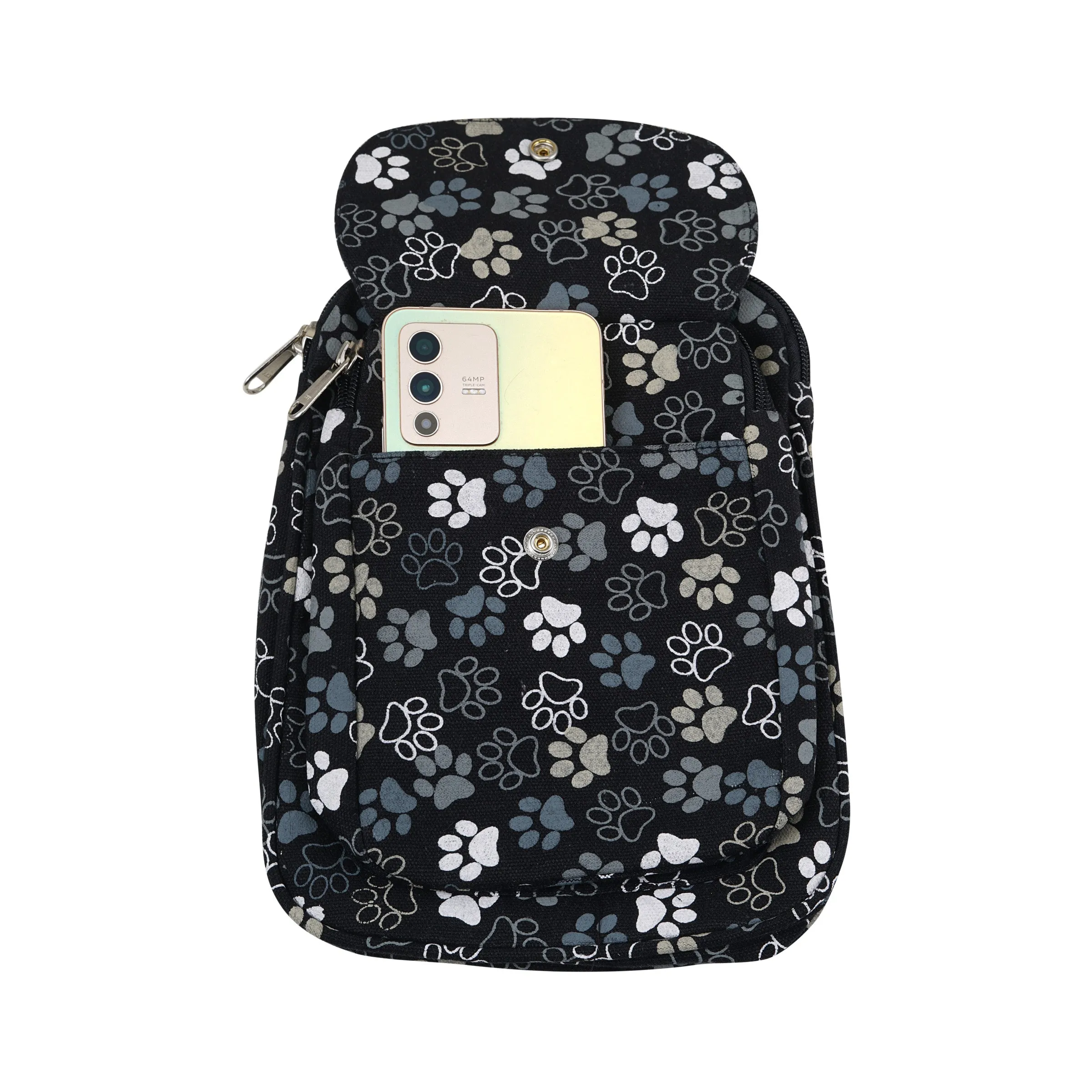 Nijens Leckerli-Beuteltasche Gassi-Tasche Stoff Pfotenmuster 38