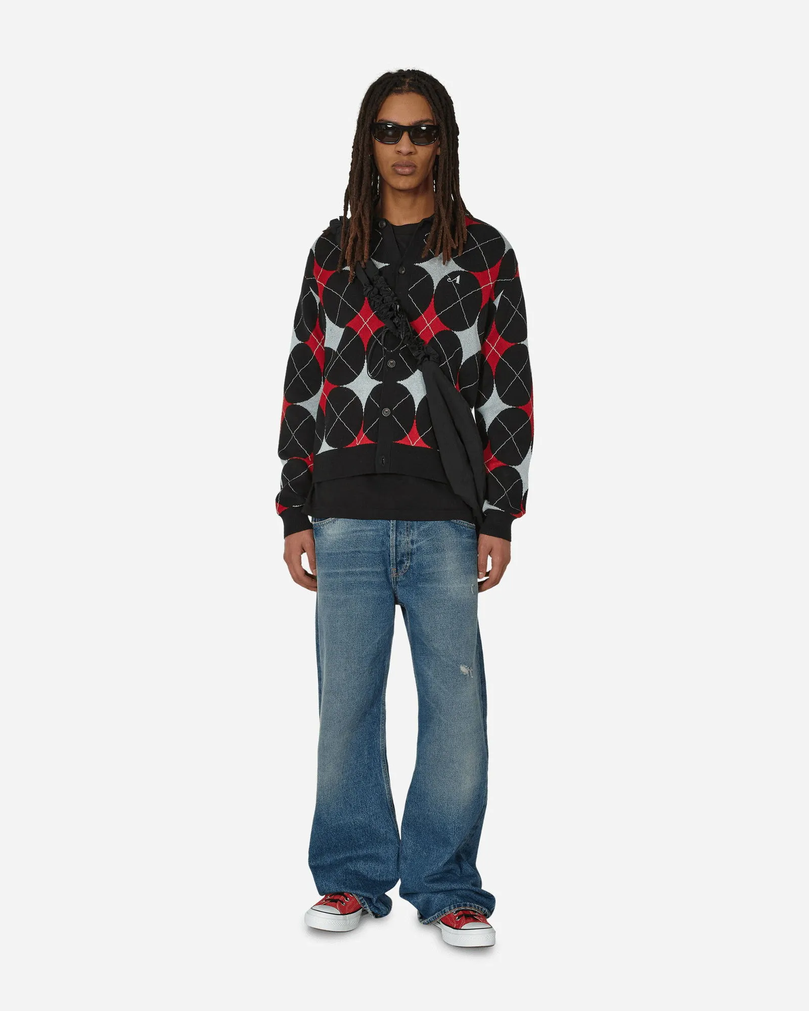 Pullover Awake NY Argyle Knit Cardigan Black 9031846 BLK