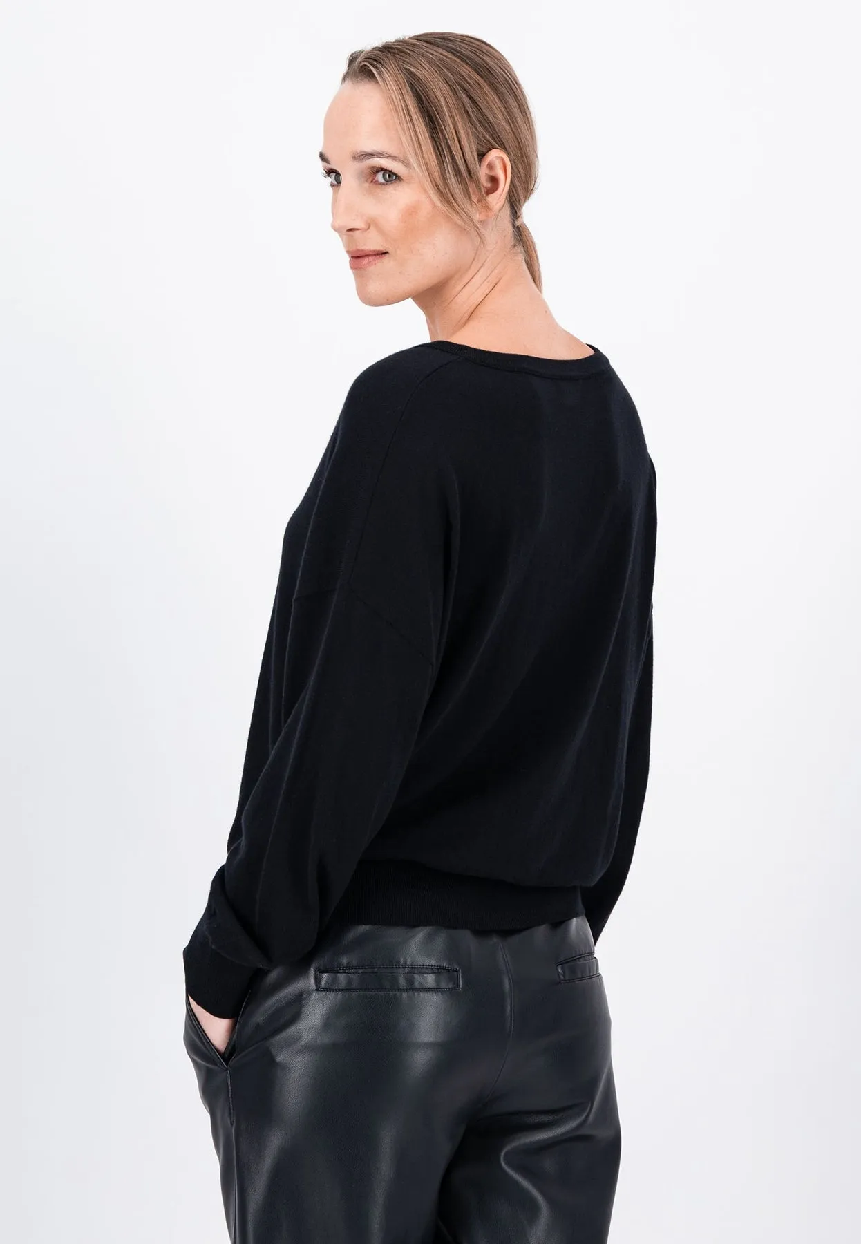 Pullover mit Seidenanteil und V-Ausschnitt