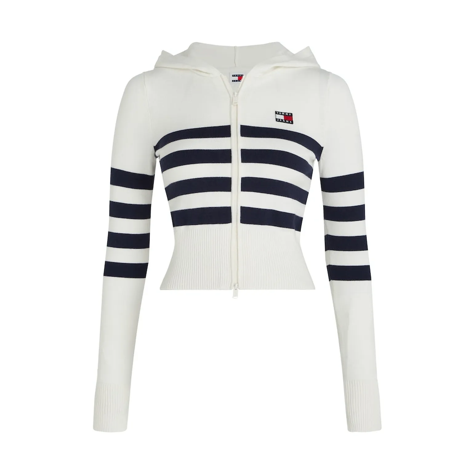 TJW STRIPE ZIP THRU BADGE HOOD